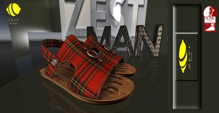 ZEST  MAN  TARTAN SANDAL   PAIR  boxed