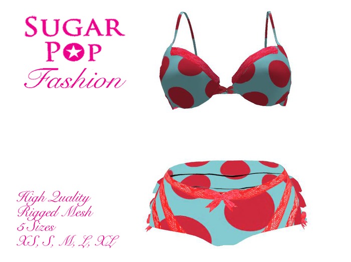  Dots Mesh Bra & Ruffle Panty