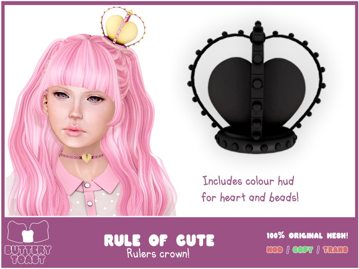 .: Buttery Toast:. The Rule of cute - Crown - Black - 100% original mesh