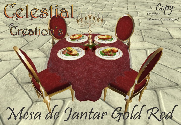 DINING TABLE RED GOLD
