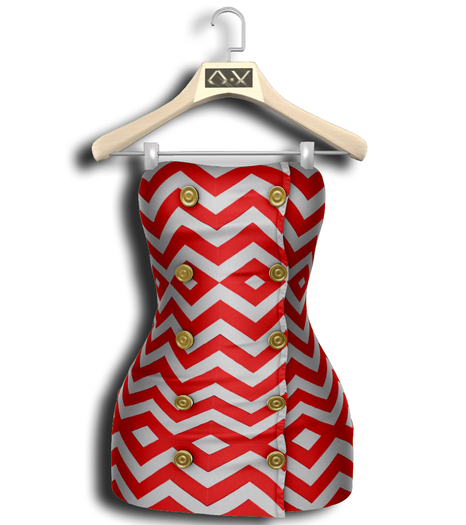 .:Vitrimi:. Buttoned Dress ZigZag Red