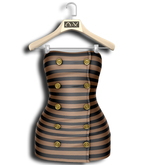 .:Vitrimi:. Buttoned Dress Striped Brown