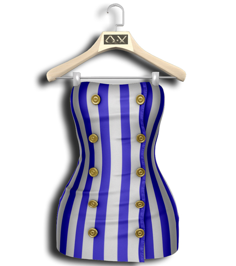 .:Vitrimi:. Buttoned Dress Striped Navy