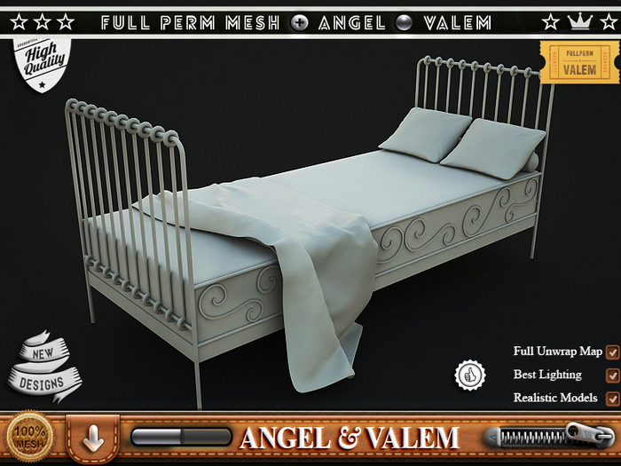 .::VALEM::.  Full Perm Mesh Great Single Ferforje Bed