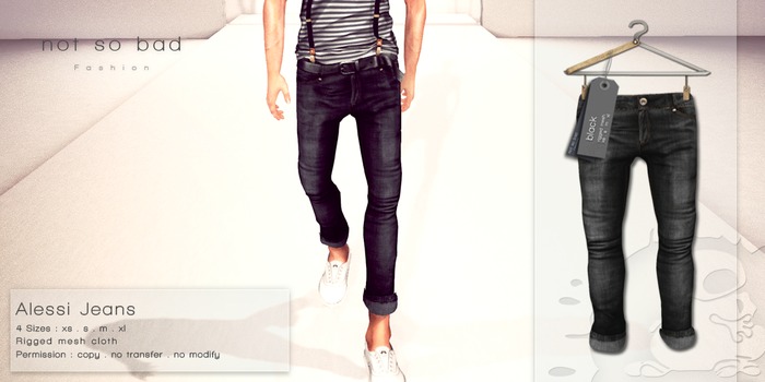 not so bad . mesh . ALESSI jeans . black