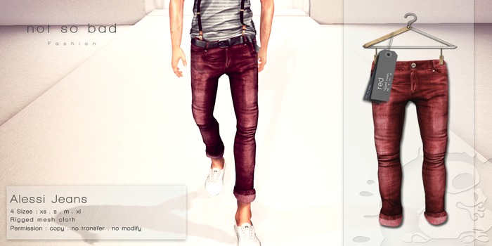 not so bad . mesh . ALESSI jeans . red