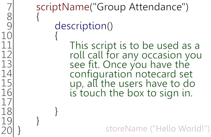 Hello World { Group Attendance }