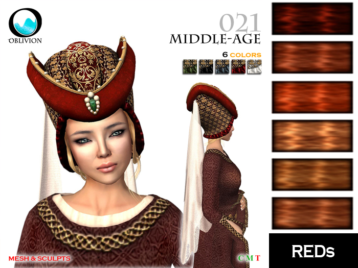 [ Oblivion ] Middle-age 021 REDS - Medieval Hairstyle