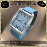 *N & B Design* Mesh Men's Watch "Kello" (sky)