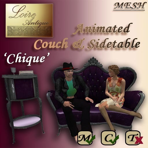 Mesh Couch & Sidetable 'Chique' Boxed