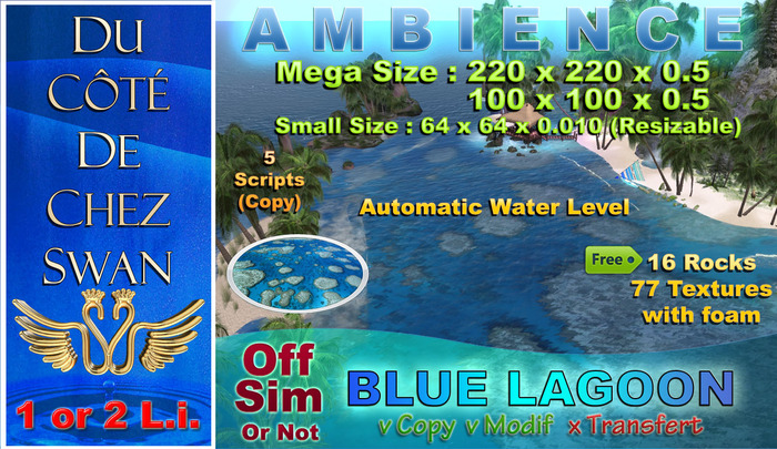 Blue Lagoon v2.1 : 1 Prim + Off Sim 2 Prims