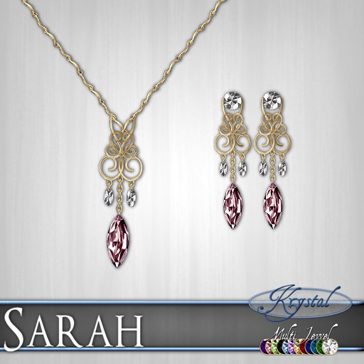 Second Life Marketplace Krystal Sarah Jewelry Set Gold (MultiJewel)