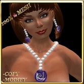 LW_ Box Pearls and Rose Jewelry Set - Purple