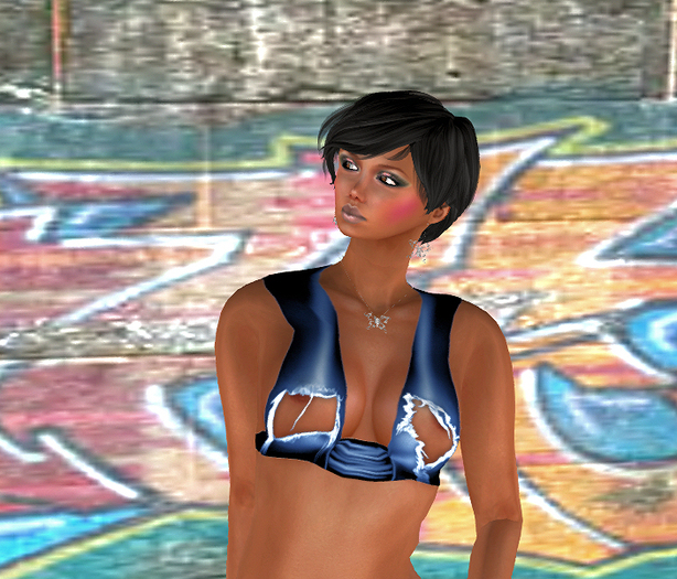 Blue Ripped Top with SLink Physique applier