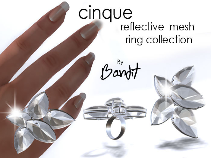 CINQUE ring -realistic reflective mesh diamond ring v.1.0 - By BANDIT JEWELRY