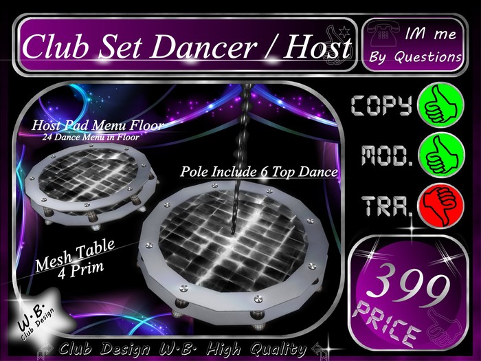 * Club Set * Dancer Pole / Host Pad *
