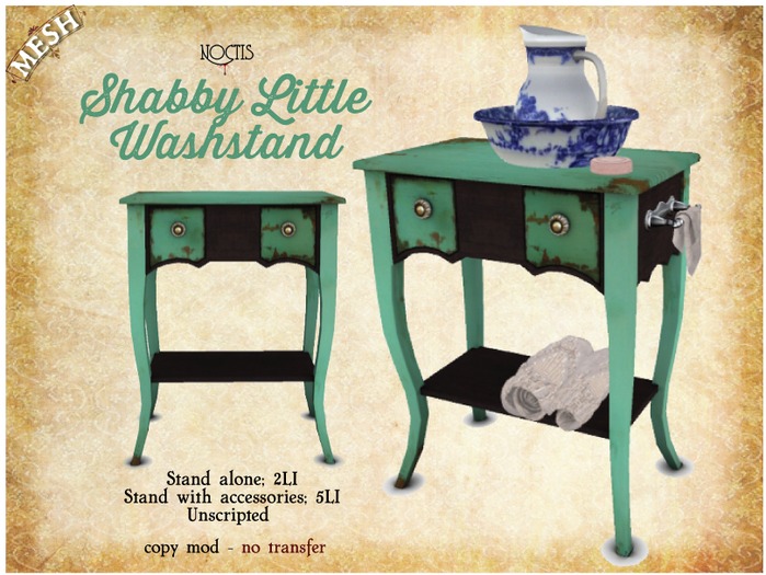 [noctis] Shabby Washstand old green BOXED