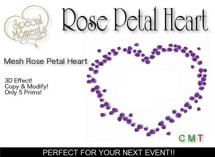 Rose Petal Heart (Purple) - Mesh! Copy!!