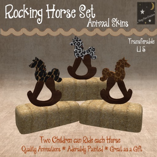 ~Sleepy Moon~ Rocking Horse Animal prints(bagged)