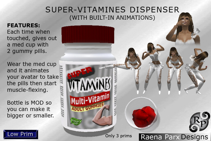 Rx SUPER VITAMINES - PILLS DISPENSER WITH ANIMATION - *RPD* 