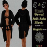 *clothes MESH woman Bath Robe And Towel Wrap Lingerie (Black)*