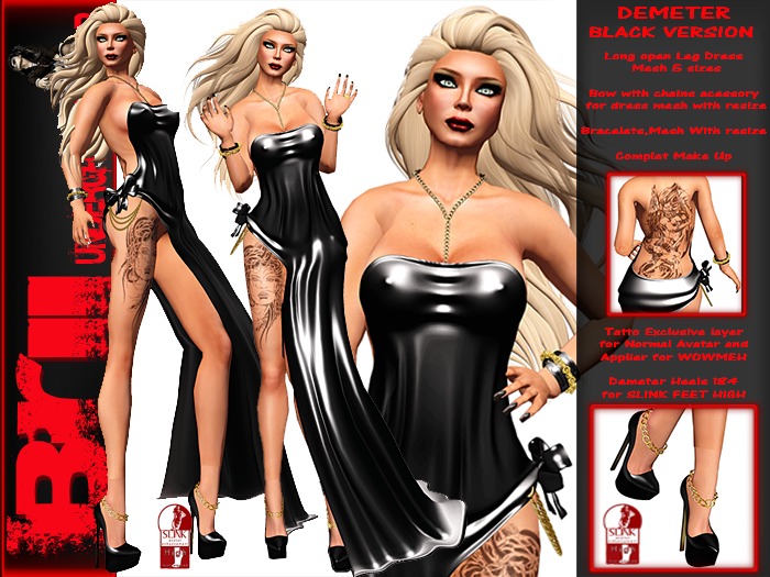 **DEMETER BLACK VERSION ROCKER STYLE COMPLET OUTFIT ** Brii **
