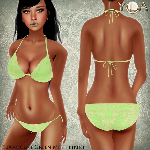 ! - Lyla ! - Mesh Fluorecent Green string Bikini