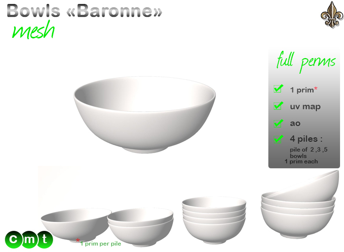 -----LS Inc. Full Perms Bowls "Baronne"----- 