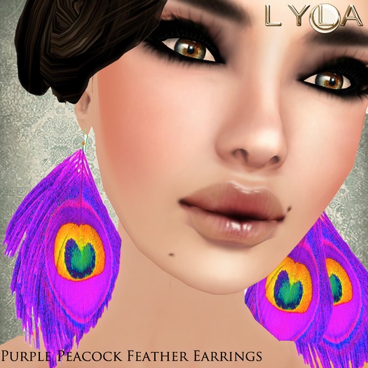 ! Lyla ! - Yellow Peacock feather earrings