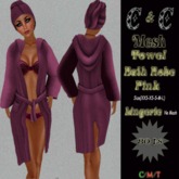 *clothes MESH woman Bath Robe And Towel Wrap Lingerie (Pink)* DEMO