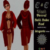 *clothes MESH woman Bath Robe And Towel Wrap Lingerie (Red)* DEMO