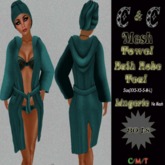*clothes MESH woman Bath Robe And Towel Wrap Lingerie (Teal)*