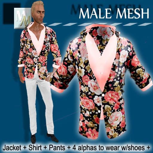 Male Blazer Set Floral Print 