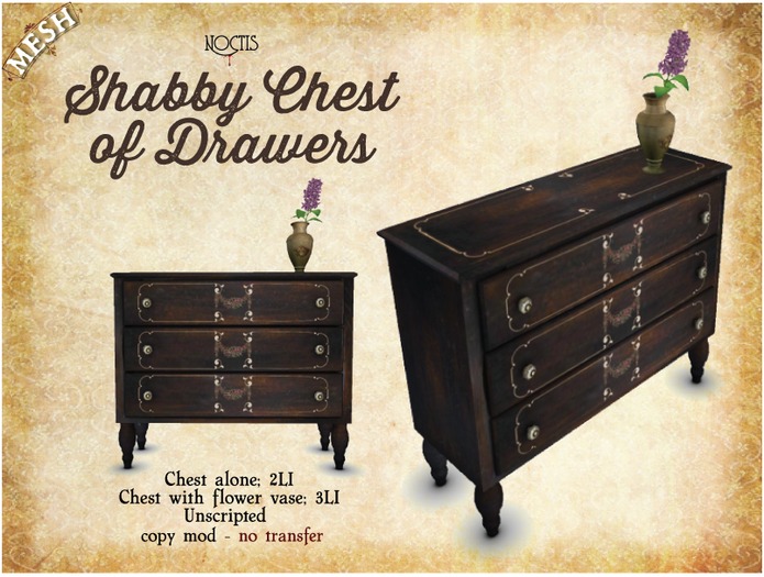[noctis] Shabby Chest of drawers/green BOXED