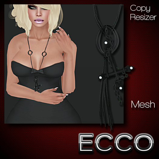 .:ECCO:. Inverted Cross Necklace - Black