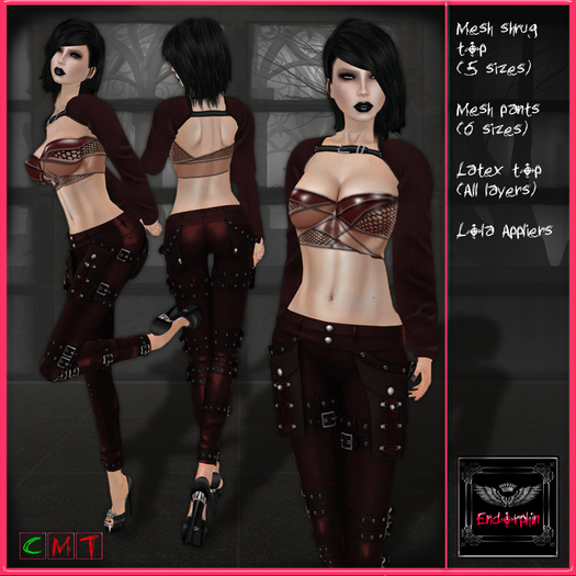 Endorphin Gothic strapped outfit red Demo