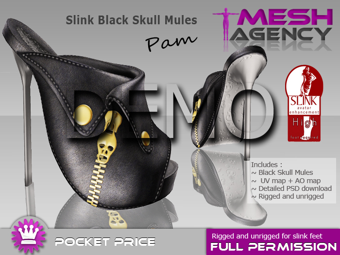 SLINK High Skull Mules "Pam" DEMO