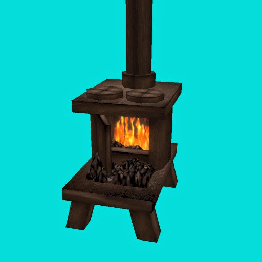 Antique Box Stove (3 prims)