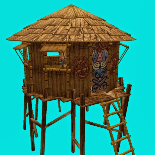 Headhunter Village Big Hut (13 prims)