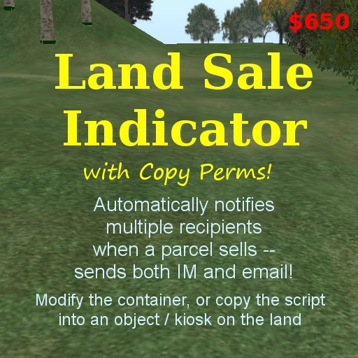 Land Sale Indicator, Copiable