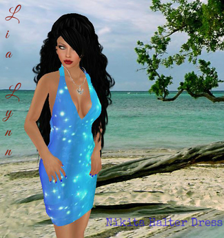 Second Life Marketplace - Lia Lynn - Nikita Halter Dress/Blue Sparkle