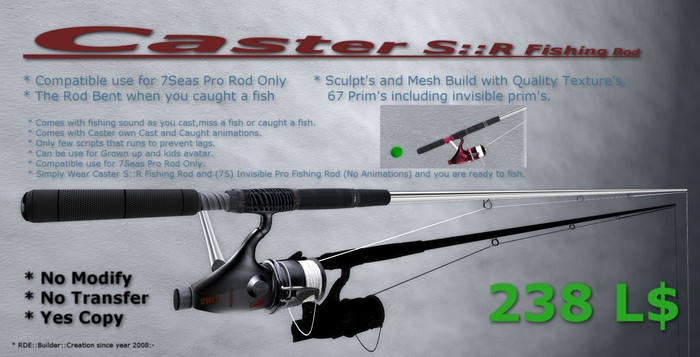 Fishing Rod Caster S::R Red Maroon Version 1.55 (Unpack me)