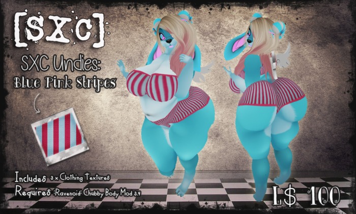 [SXC] Undies - Blue Pink Stripes
