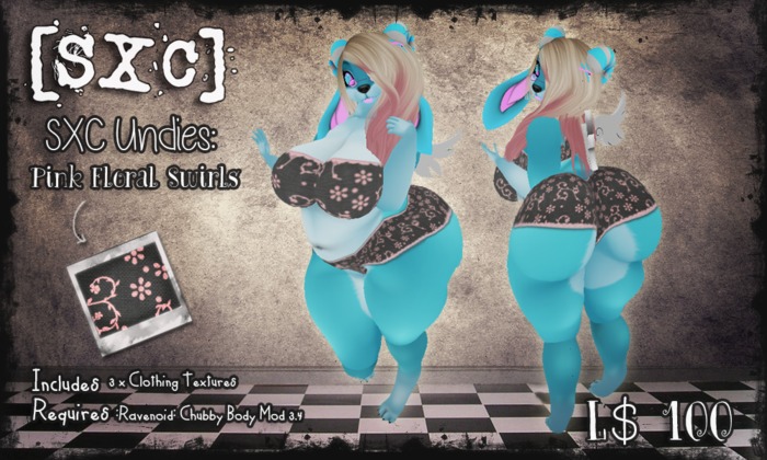 [SXC] Undies - Pink Floral Swirls