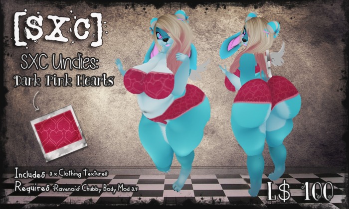 [SXC] Undies - Dark Pink Hearts