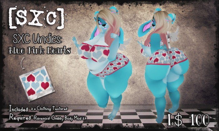 [SXC] Undies - Blue Pink Hearts