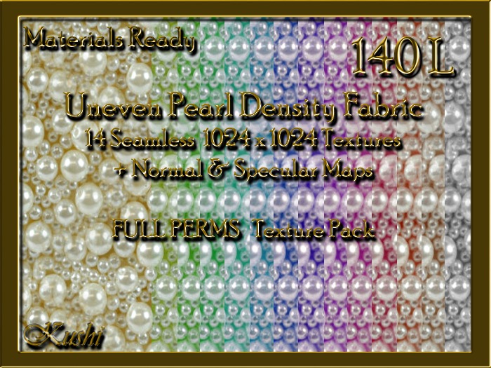 *Kushi* Uneven Pearl Density Fabric Seamless Textures Materials Ready Full Perms 1024x1024 Tileable Repeating