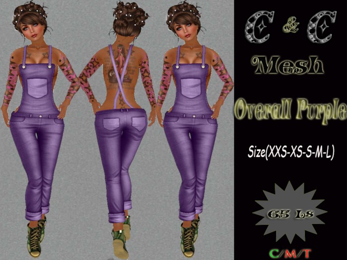 *clothes MESH woman Overall (Purple)* DEMO