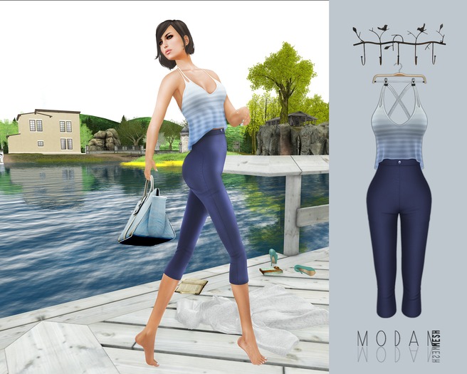 ::M.O.D.A.N.M.E.S.H.::Capri Pant & Top  Blue