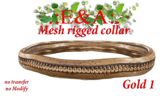 .:E&A:. Rigged mesh collar (Gold 1)